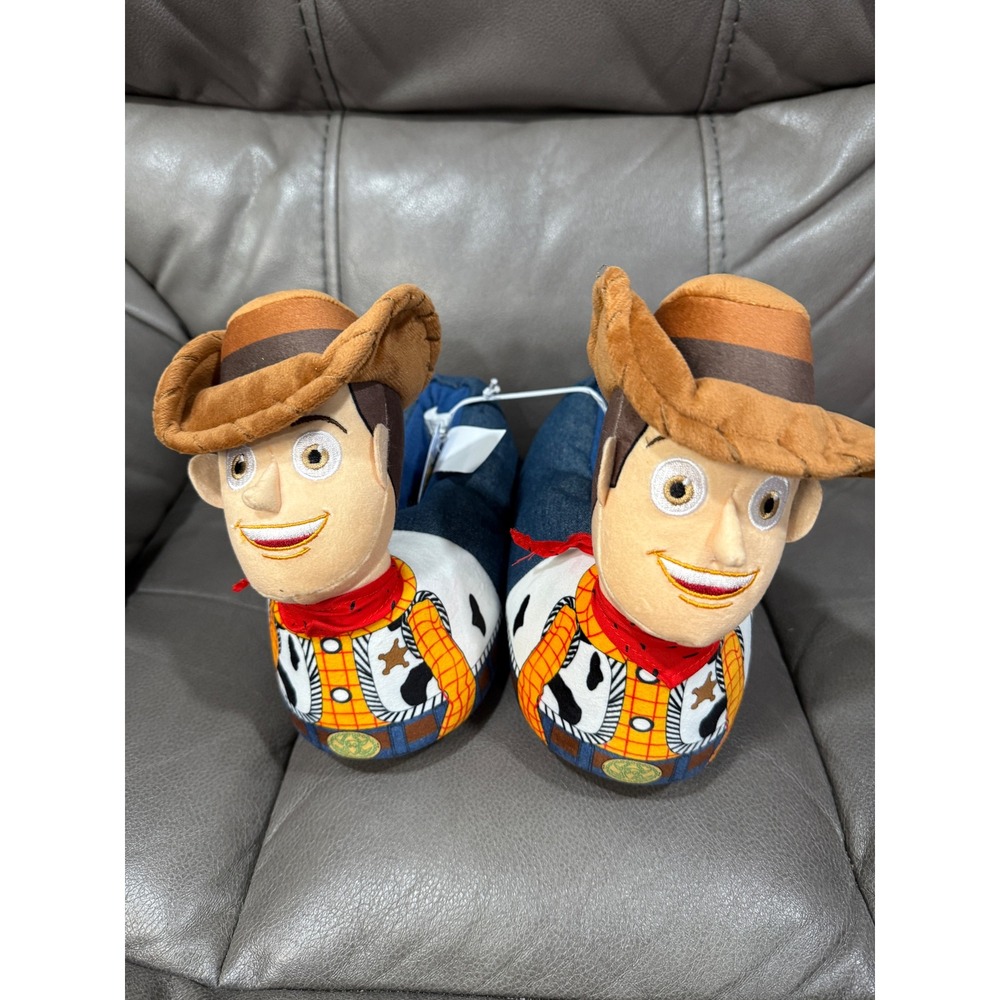 Disney Pixar Toy Story Woody Plush Slippers Boys Size 2-3 Navy Multi CH89250 NWT